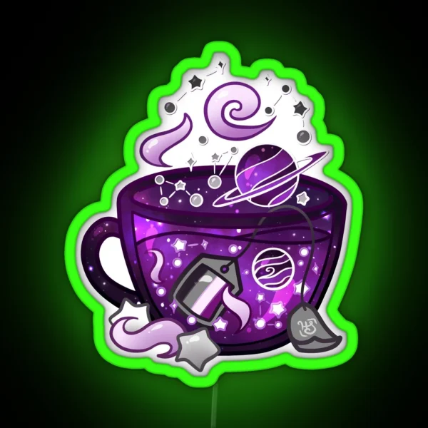 Pride Flag Teacup Space Ace Asexual RGB Neon Sign