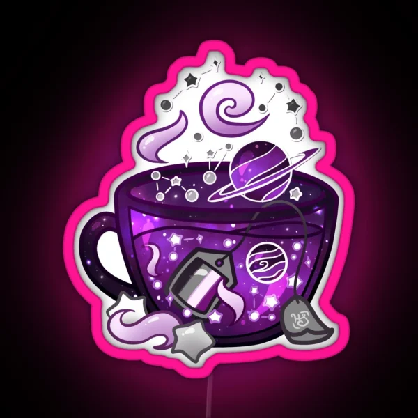 Pride Flag Teacup Space Ace Asexual RGB Neon Sign