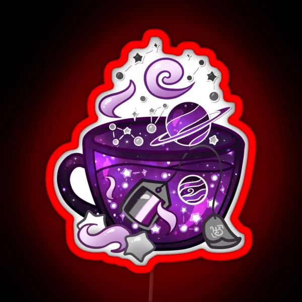 Pride Flag Teacup Space Ace Asexual RGB Neon Sign