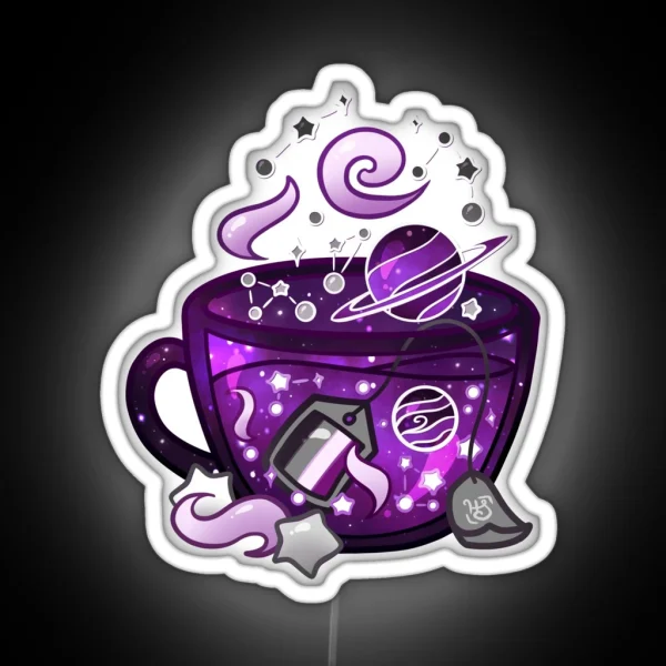 Pride Flag Teacup Space Ace Asexual RGB Neon Sign