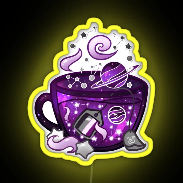 Pride Flag Teacup Space Ace Asexual RGB Neon Sign