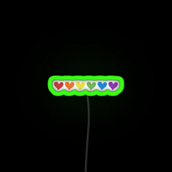 Pride Rainbow Hearts RGB Neon Sign