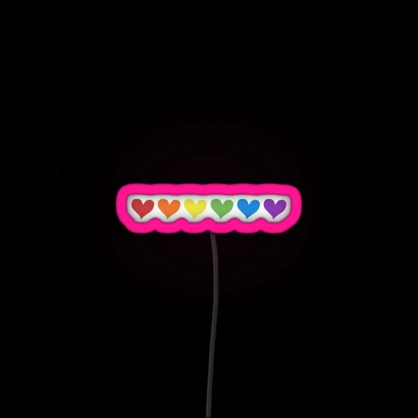 Pride Rainbow Hearts RGB Neon Sign
