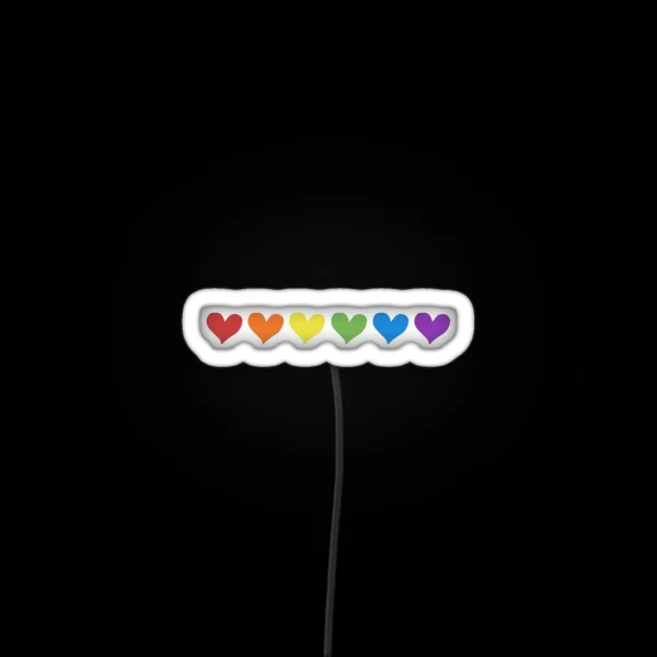 Pride Rainbow Hearts RGB Neon Sign