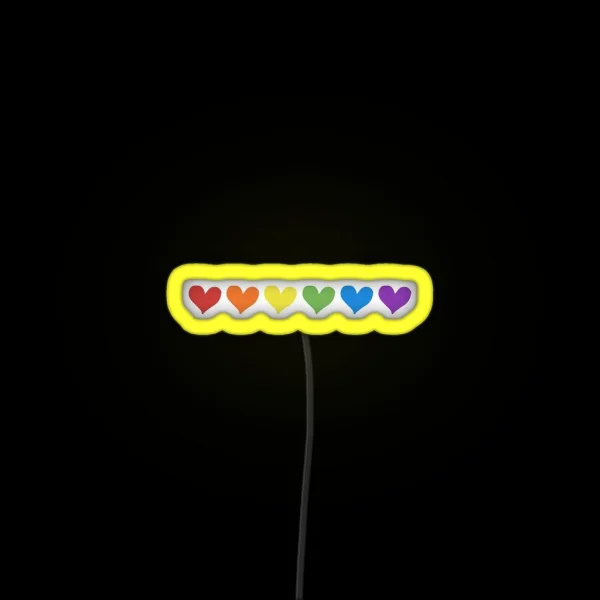 Pride Rainbow Hearts RGB Neon Sign