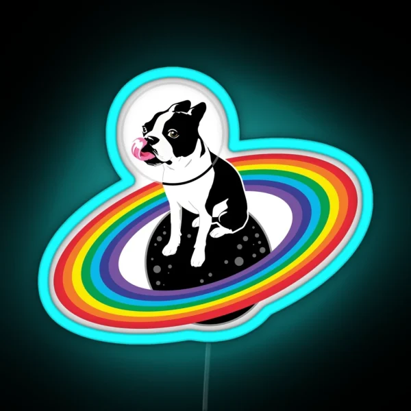 Pride Space Dog RGB Neon Sign