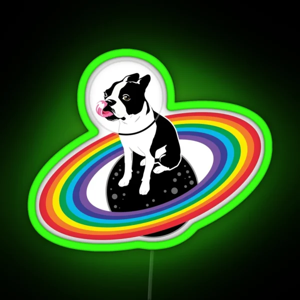 Pride Space Dog RGB Neon Sign