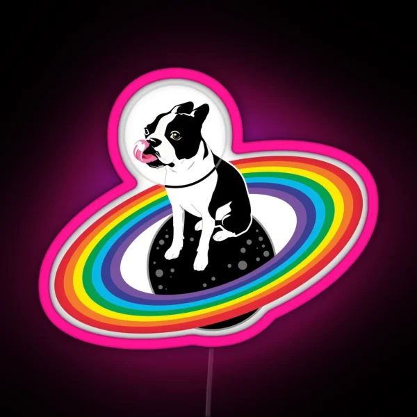 Pride Space Dog RGB Neon Sign