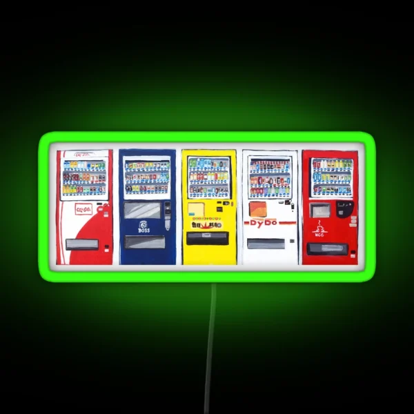 Primary Color Vending Machine Art RGB Neon Sign