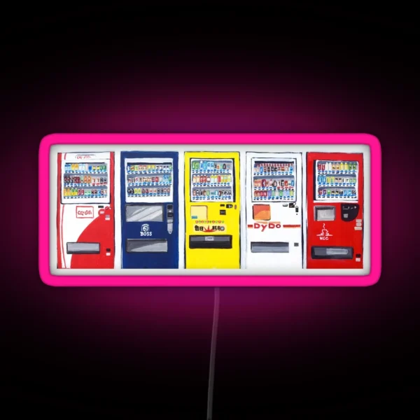 Primary Color Vending Machine Art RGB Neon Sign