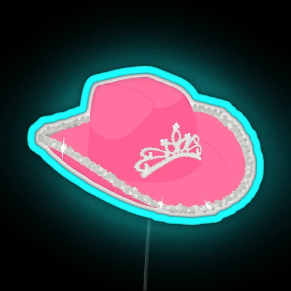 Princess Cowboy Hat RGB Neon Sign