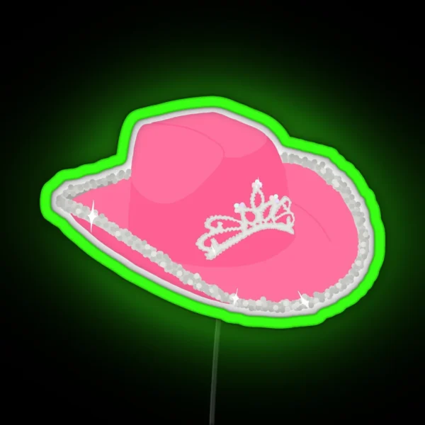 Princess Cowboy Hat RGB Neon Sign