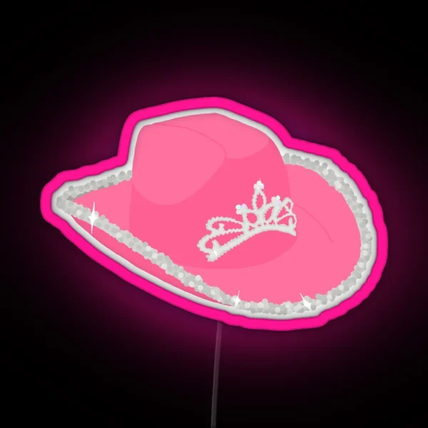 Princess Cowboy Hat RGB Neon Sign