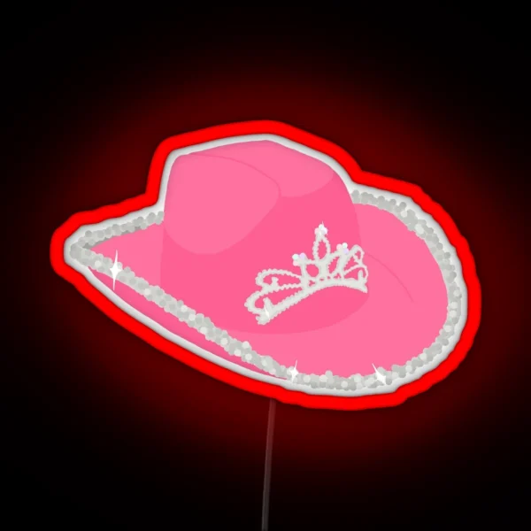 Princess Cowboy Hat RGB Neon Sign