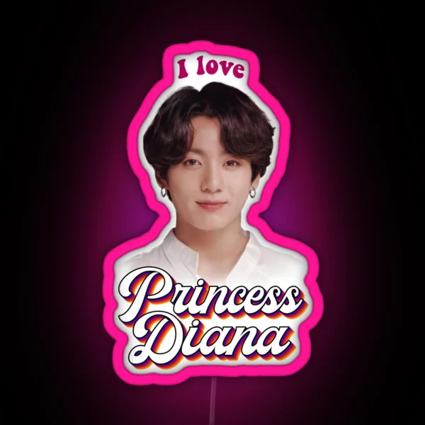 Princess Diana Jungkook Kpop Retro Meme RGB Neon Sign