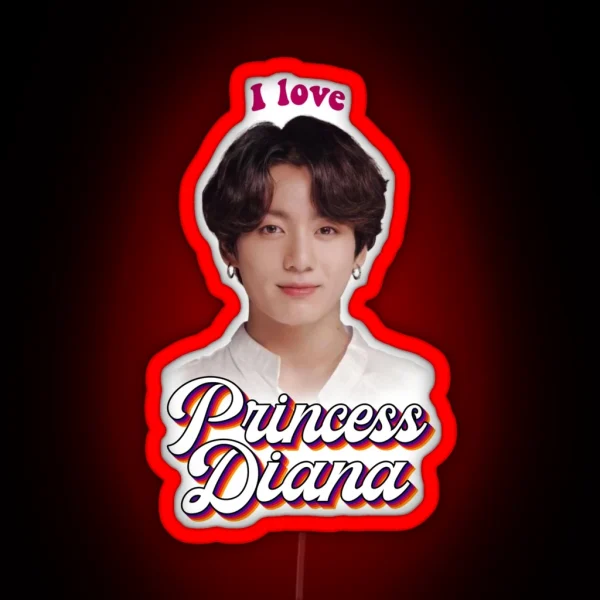 Princess Diana Jungkook Kpop Retro Meme RGB Neon Sign
