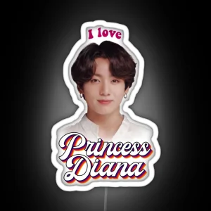 Princess Diana Jungkook Kpop Retro Meme RGB Neon Sign