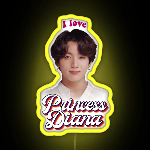 Princess Diana Jungkook Kpop Retro Meme RGB Neon Sign