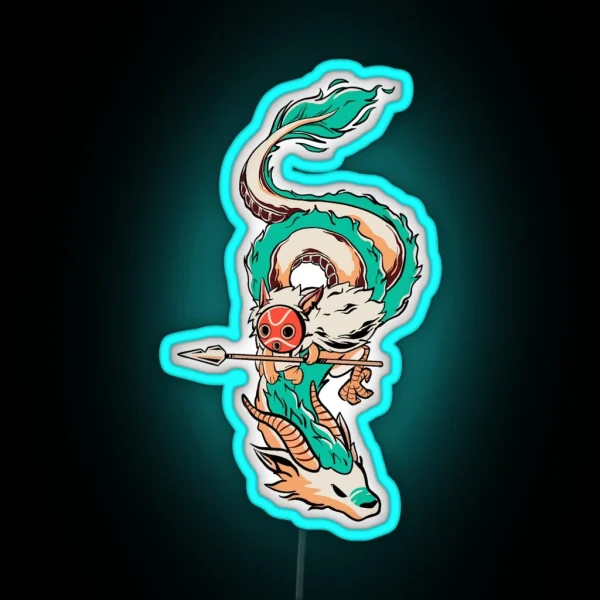 Princess Mononoke X Haku RGB Neon Sign