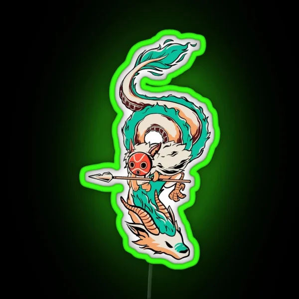 Princess Mononoke X Haku RGB Neon Sign