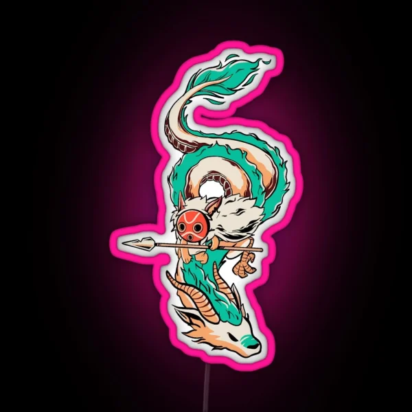 Princess Mononoke X Haku RGB Neon Sign