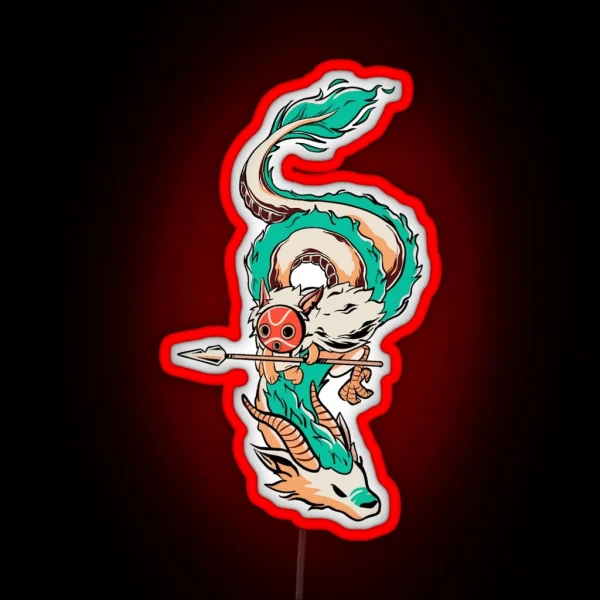 Princess Mononoke X Haku RGB Neon Sign