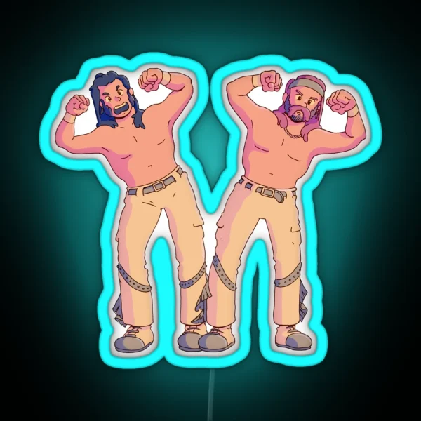 Pro Wrestlers High Flying Brothers RGB Neon Sign