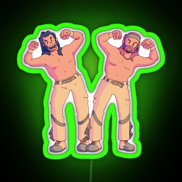 Pro Wrestlers High Flying Brothers RGB Neon Sign