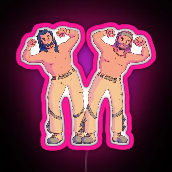 Pro Wrestlers High Flying Brothers RGB Neon Sign