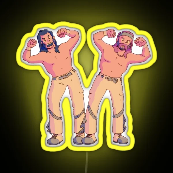 Pro Wrestlers High Flying Brothers RGB Neon Sign