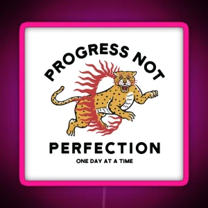 Progress Not Perfection AA NA Recovery RGB Neon Sign