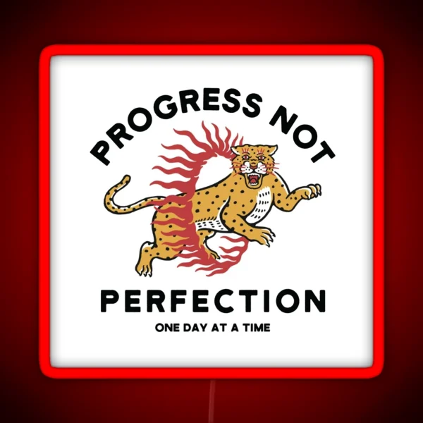 Progress Not Perfection AA NA Recovery RGB Neon Sign