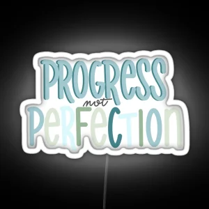 Progress Not Perfection Blues RGB Neon Sign