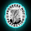 Neon Motivational Wall Sign with Tiger and Sobriety Message Illumination