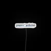Modern inspirational LED wall decor with vibrant color changing technology.