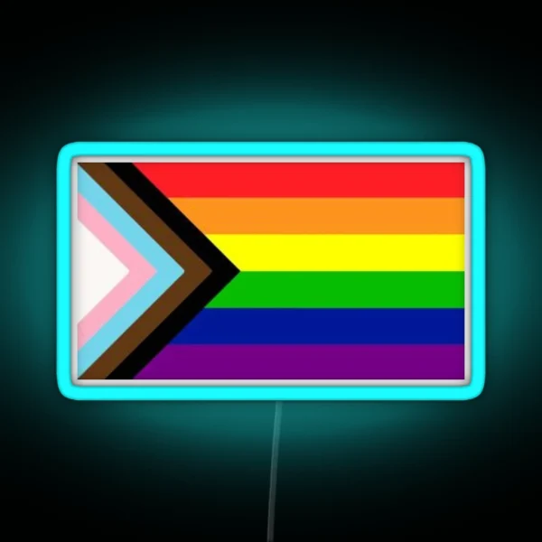 Progress Pride Flag RGB Neon Sign