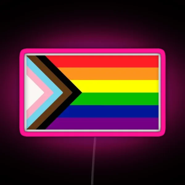 Progress Pride Flag RGB Neon Sign