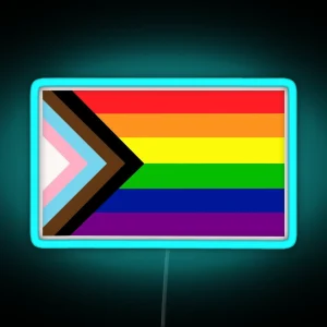 Progress Pride Flag RGB Neon Sign