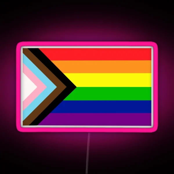 Progress Pride Flag RGB Neon Sign