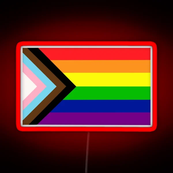 Progress Pride Flag RGB Neon Sign