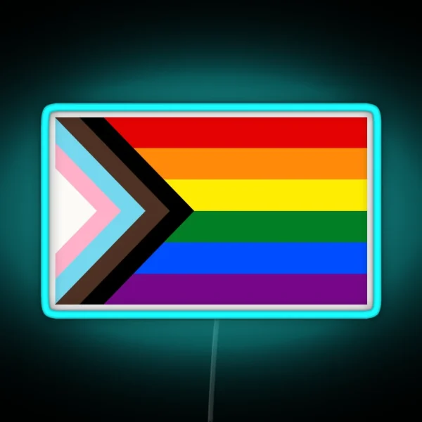 Progress Pride Flag RGB Neon Sign