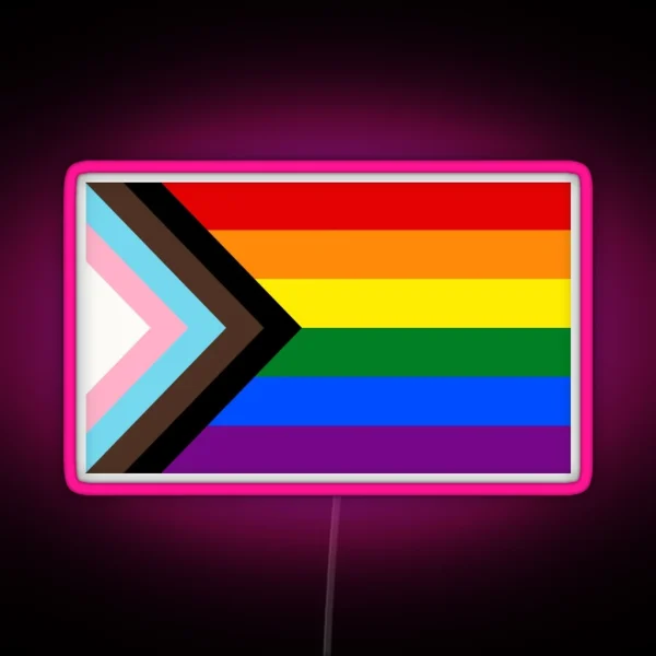 Progress Pride Flag RGB Neon Sign