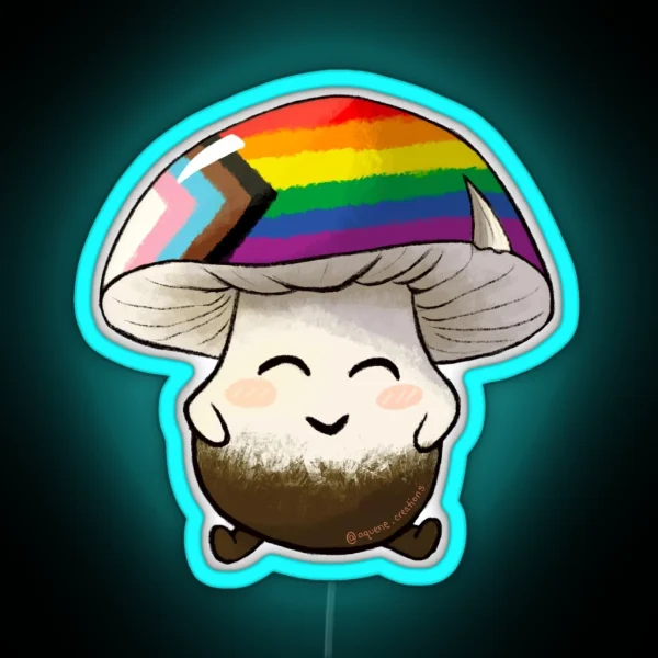 Progress Pride Mushroom RGB Neon Sign