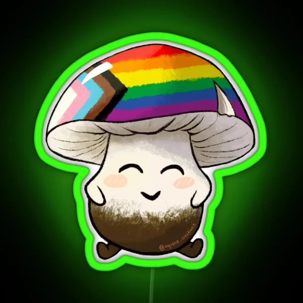 Progress Pride Mushroom RGB Neon Sign