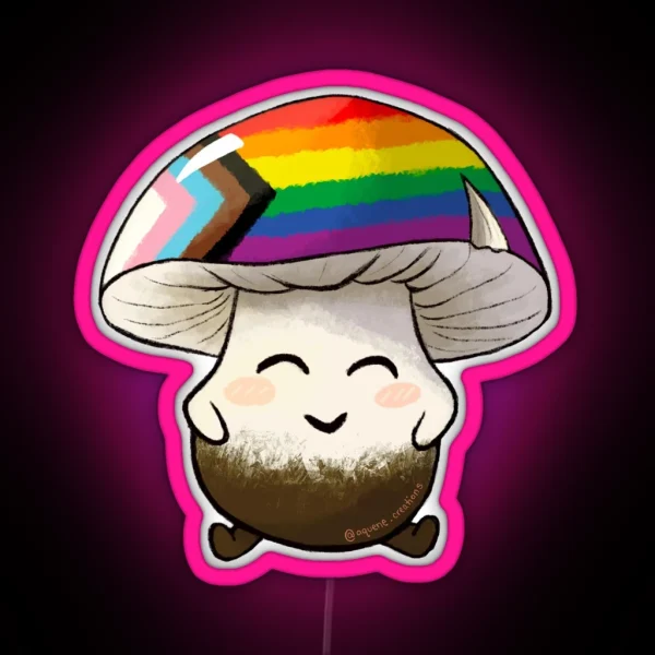 Progress Pride Mushroom RGB Neon Sign