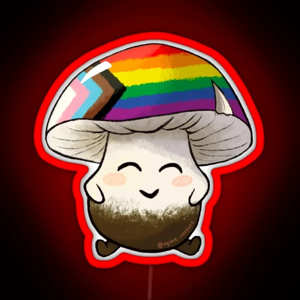 Progress Pride Mushroom RGB Neon Sign
