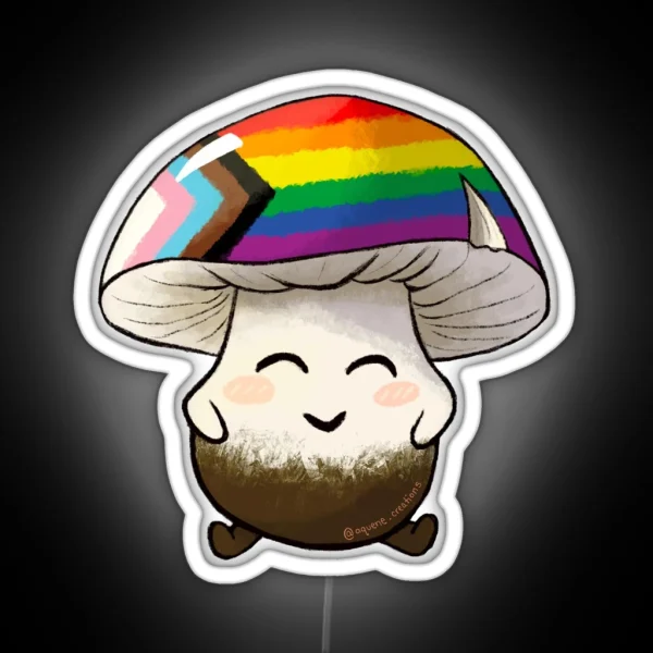 Progress Pride Mushroom RGB Neon Sign