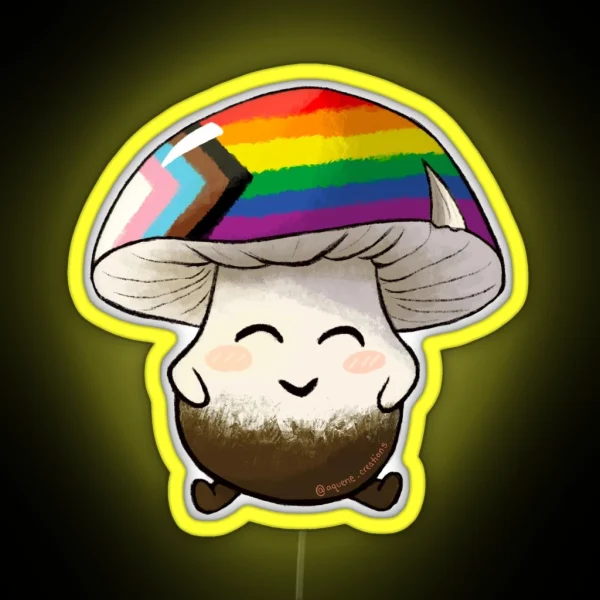 Progress Pride Mushroom RGB Neon Sign