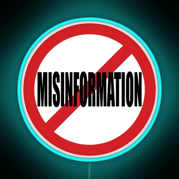 Prohibited Misinformation Sign RGB Neon Sign