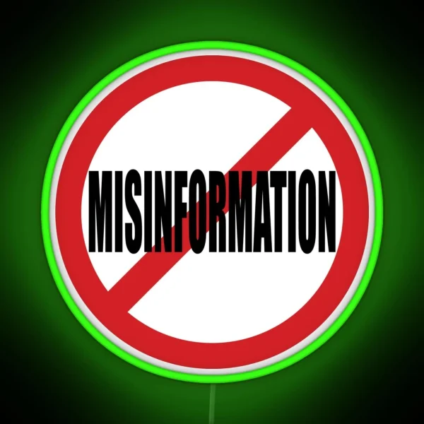 Prohibited Misinformation Sign RGB Neon Sign